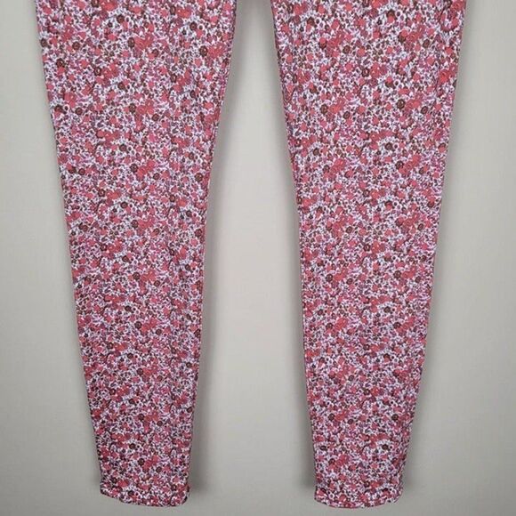 Hudson Nico Midrise Ankle Spr Skinny Floral Jeans Red White Size 28 - Picture 5 of 10